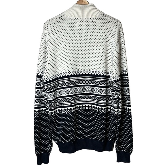 TOMMY HILFIGER 100% Cotton Nordic Design Quarter Zip Sweater US Sz XL - Picture 3 of 7